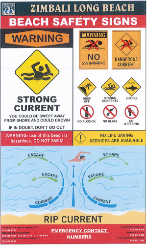 Zimbali Beach Warning Zimbali Beach Warning